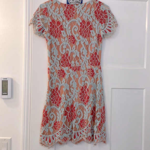 Vici Collection floral light blue lace mini dress - Picture 4 of 8